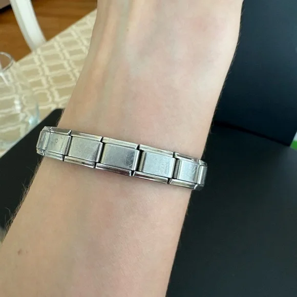 Vintage Italian Link charm bracelet stainless steel cancer crab zodiac sign y2K - Picture 10 of 10